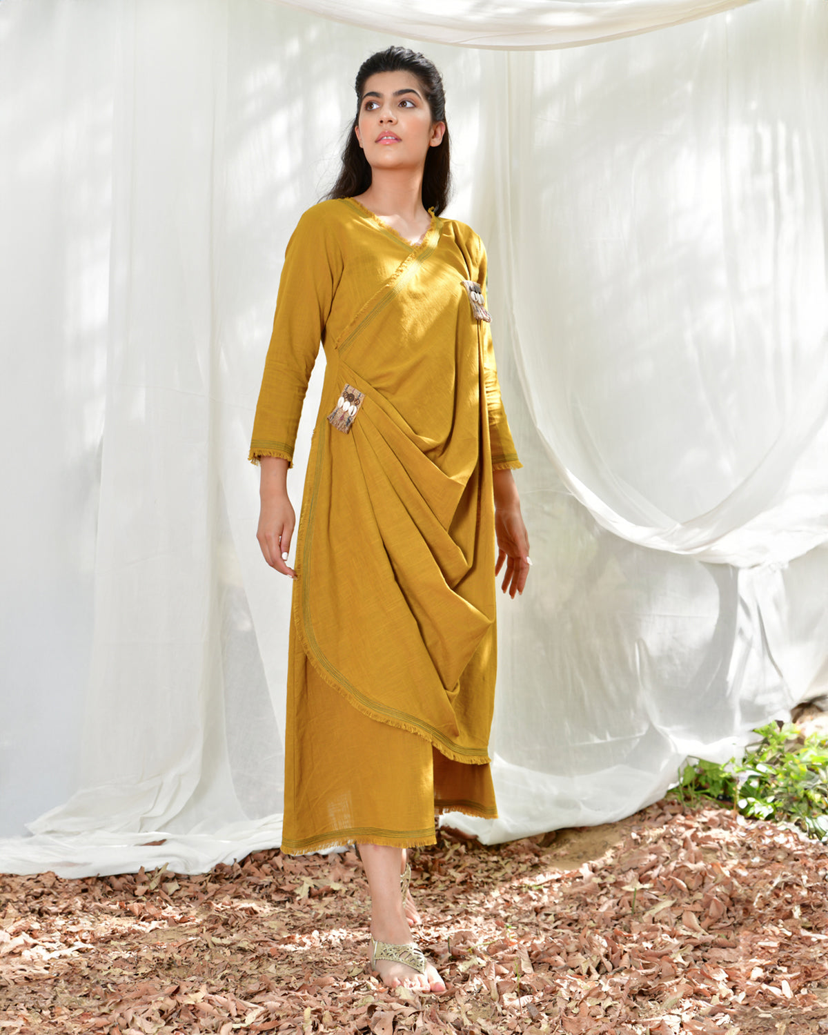 Mustard Sufi Aza Boho Dress