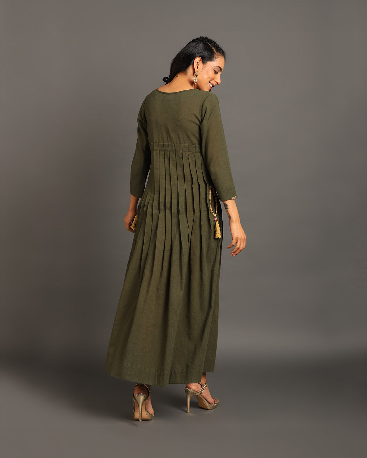 Pleat Around Long Dress