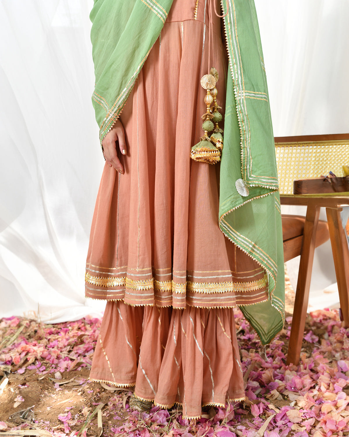 Peach Mastani Anarkali Set