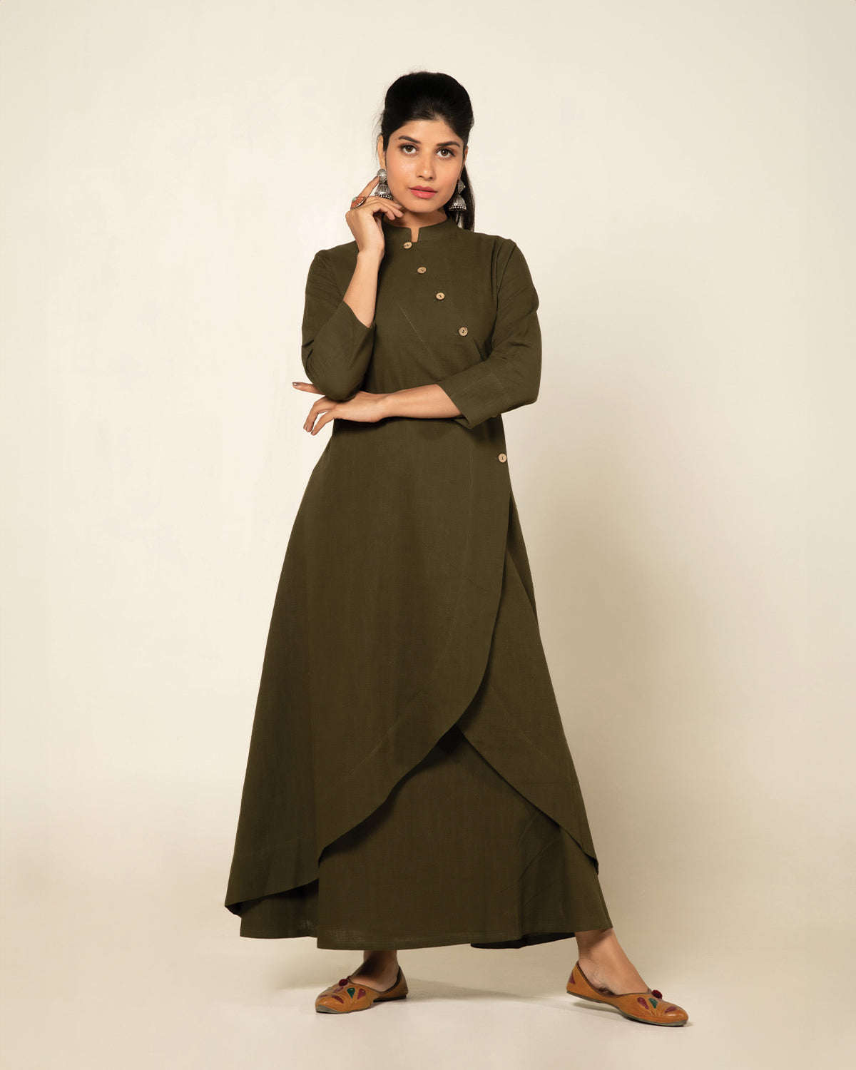 Army Green Everyday Elegance Jacket Dress