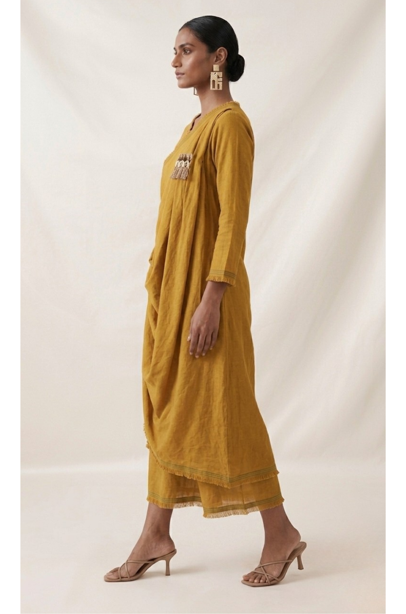 Mustard Sufi Aza Boho Dress