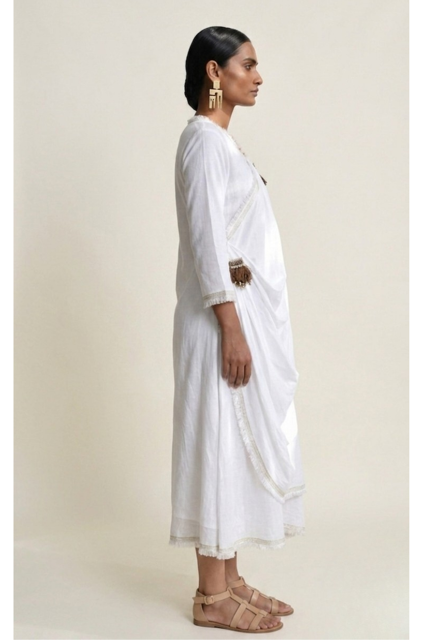 White Sufi Aza Boho Dress