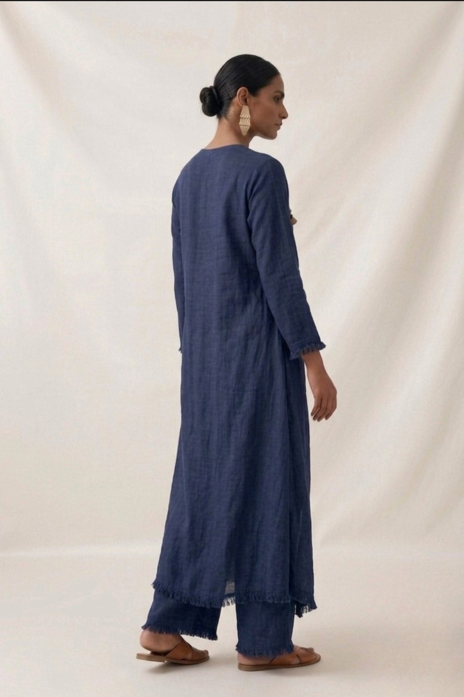 Navy Sufi Drape Co-ord Set