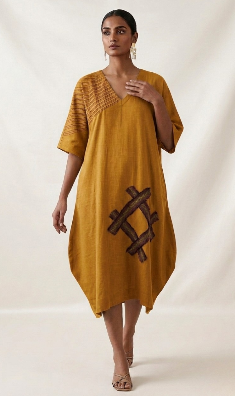 Mustard Hashtag dress