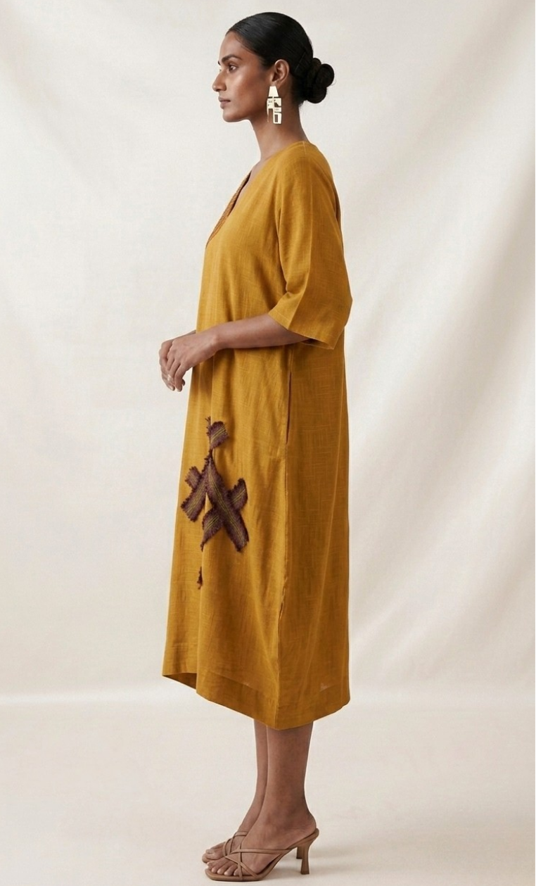 Mustard Hashtag dress