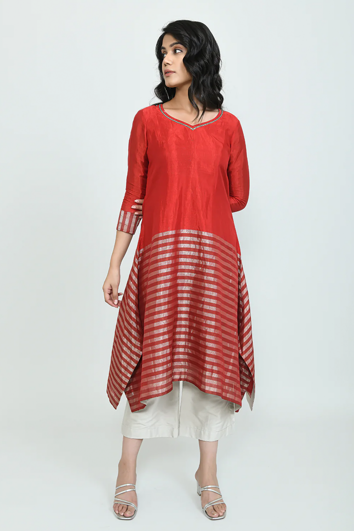 Scarlet Wonder Tissue Kurta Set