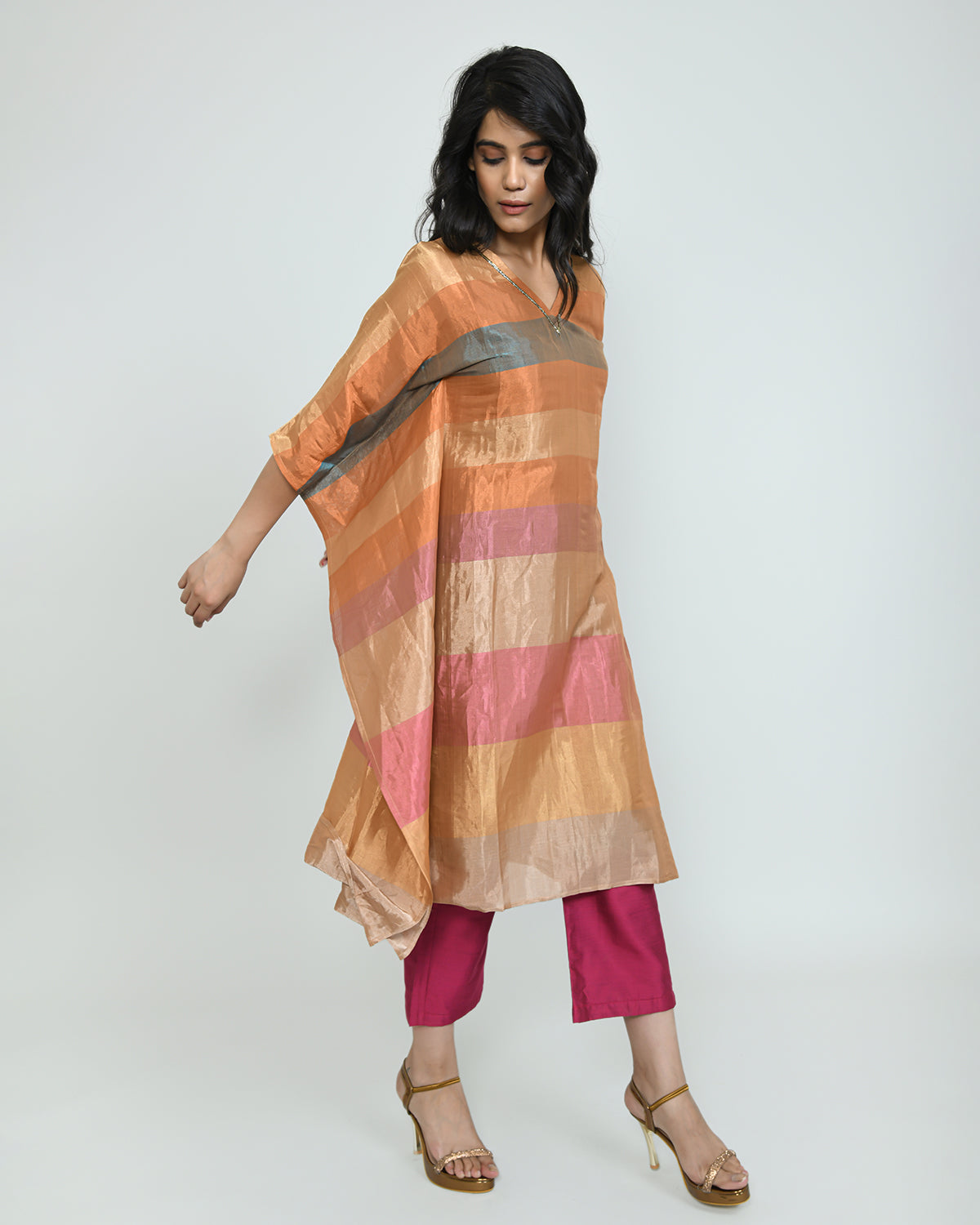 Glam Eve Tissue Kaftan Kurta Set