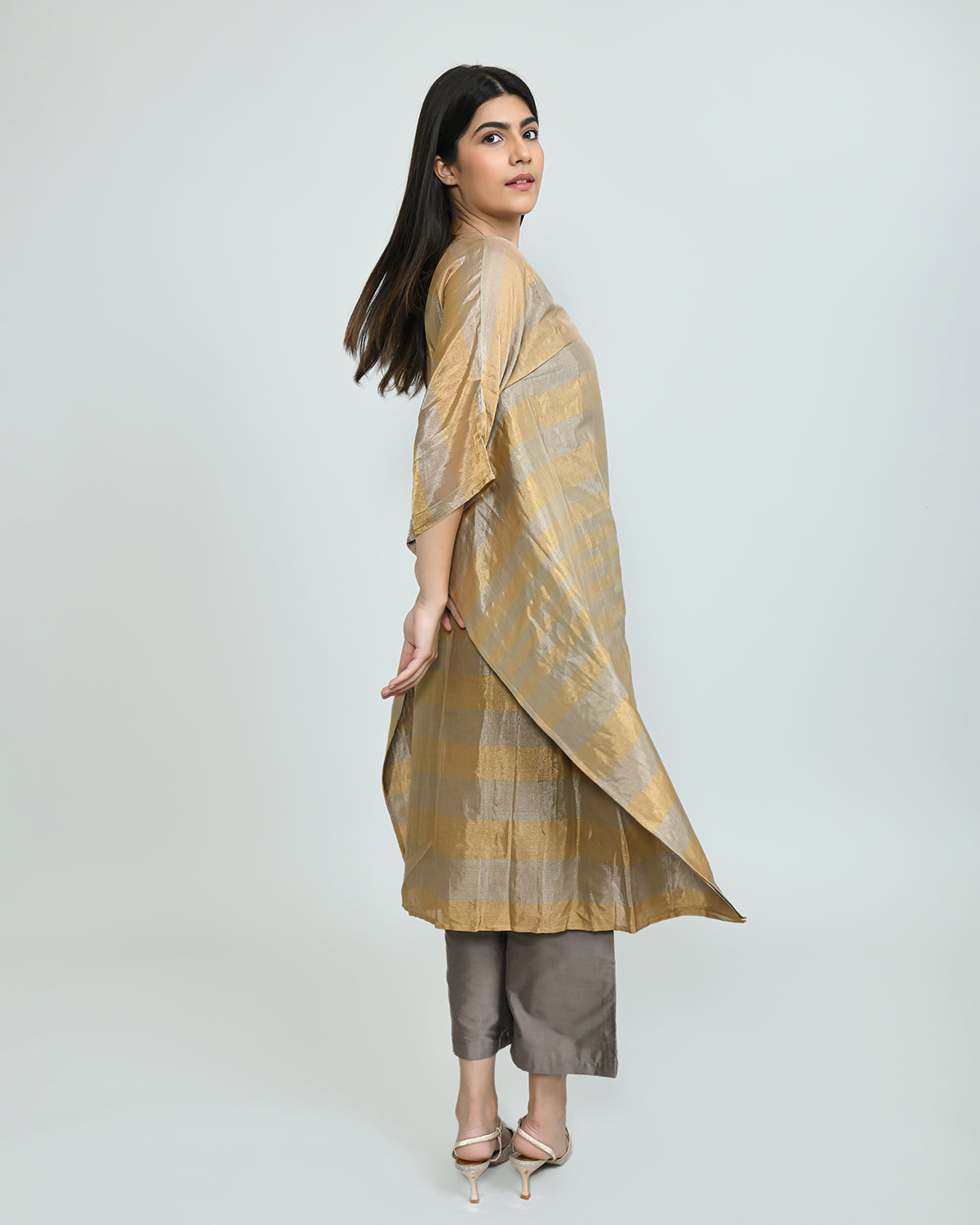 Gold Horizons Tissue Kaftan Kurta Set