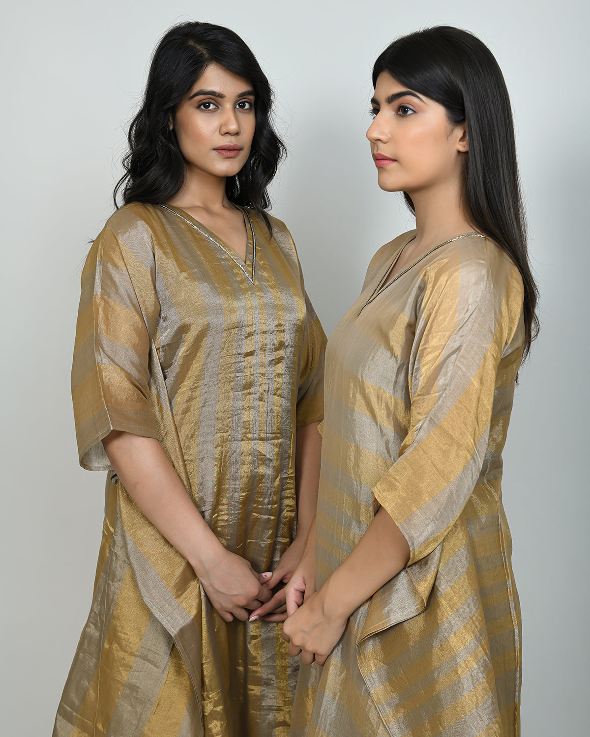 Gold Horizons Tissue Kaftan Kurta Set