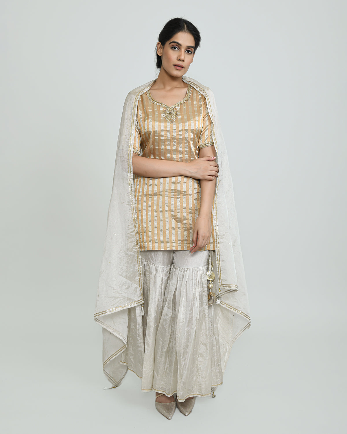 Waheeda Tissue Garara Suit