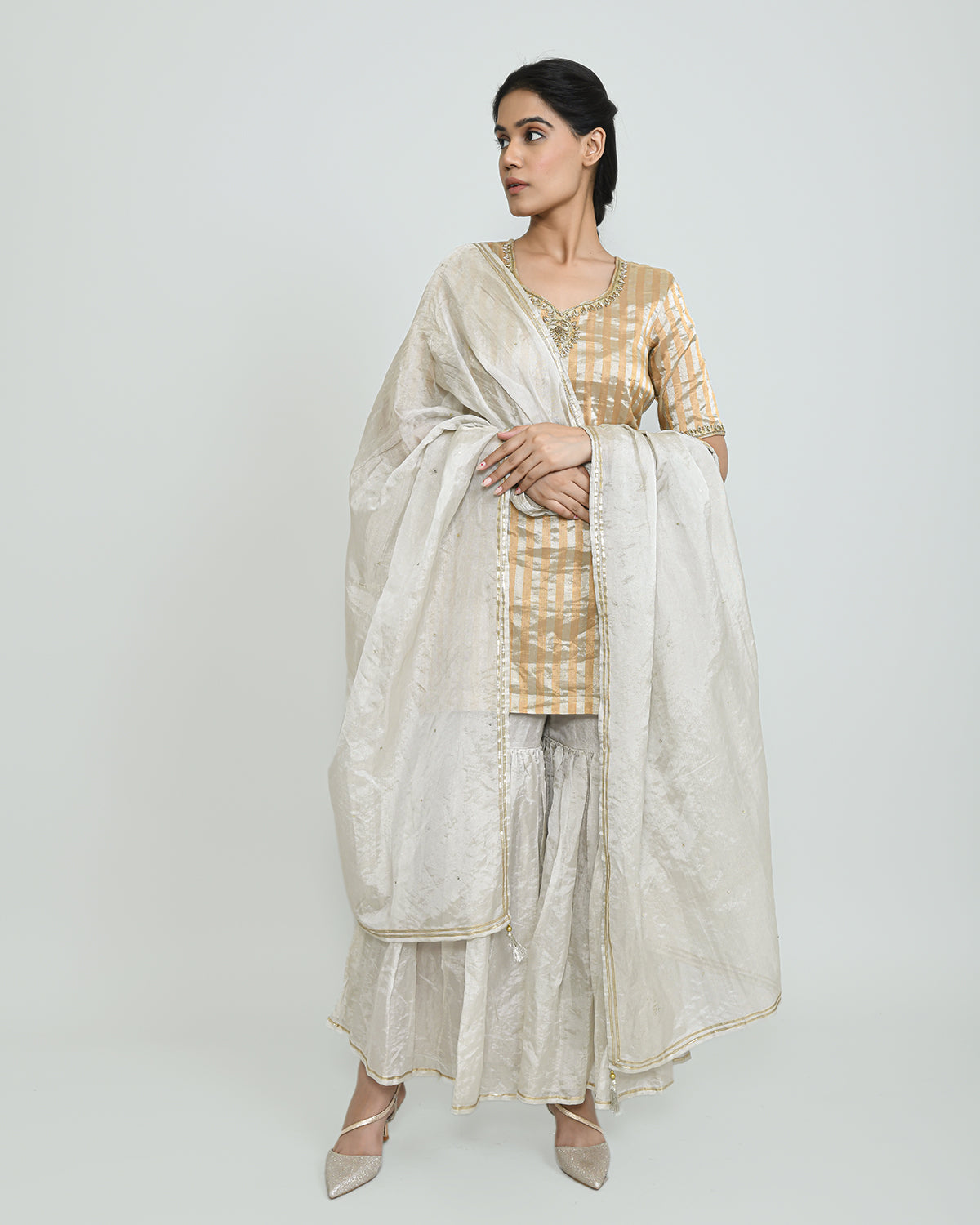 Waheeda Tissue Garara Suit