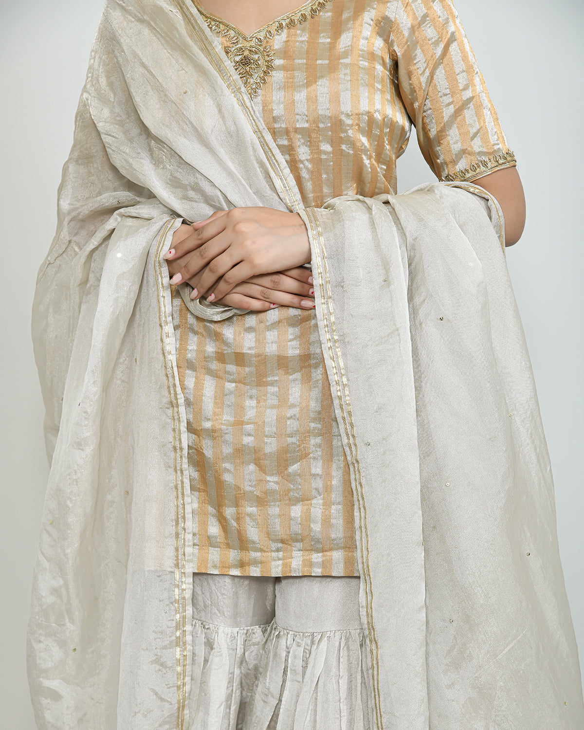 Waheeda Tissue Garara Suit