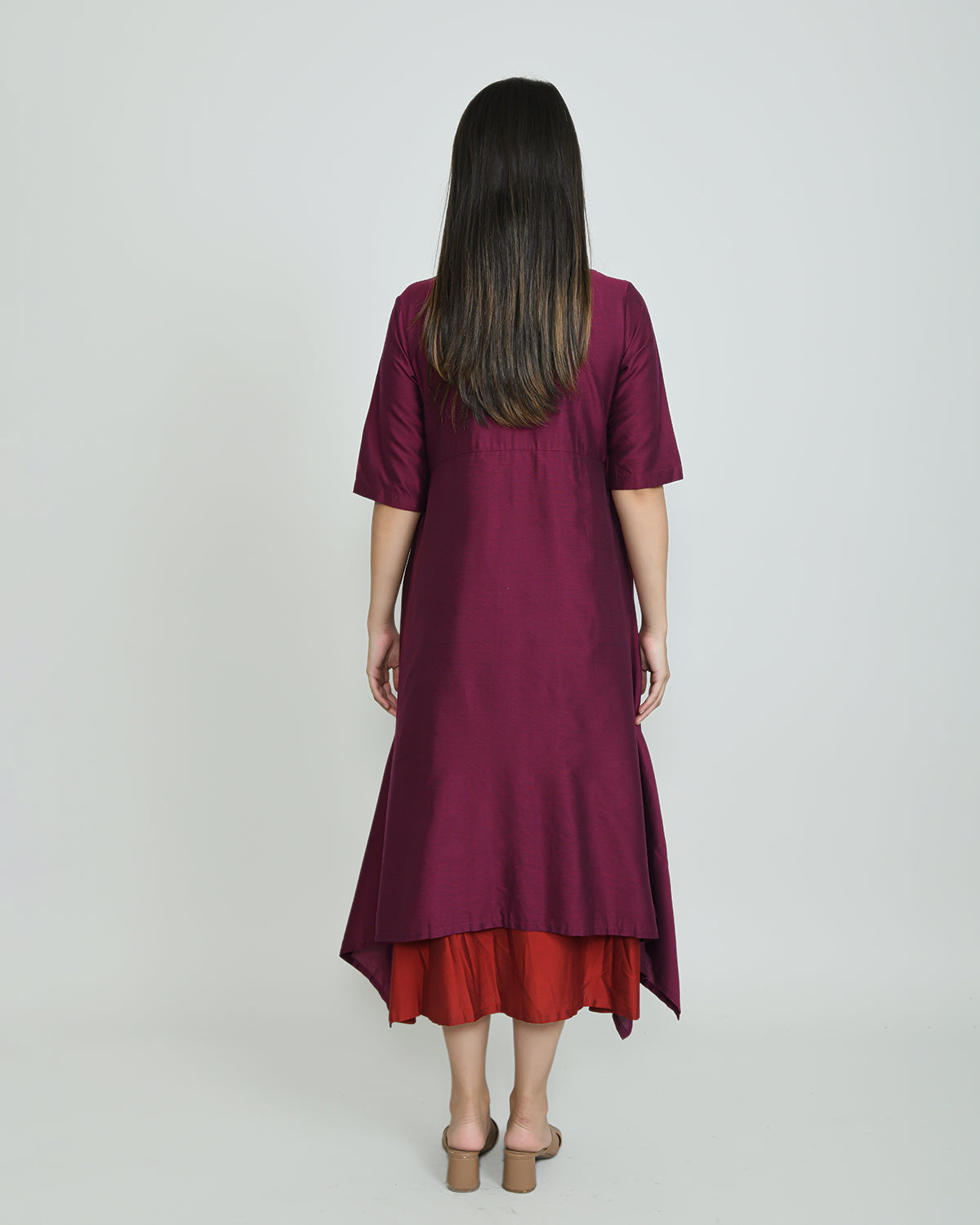 Burgandy Luxe Handkerchief Dress