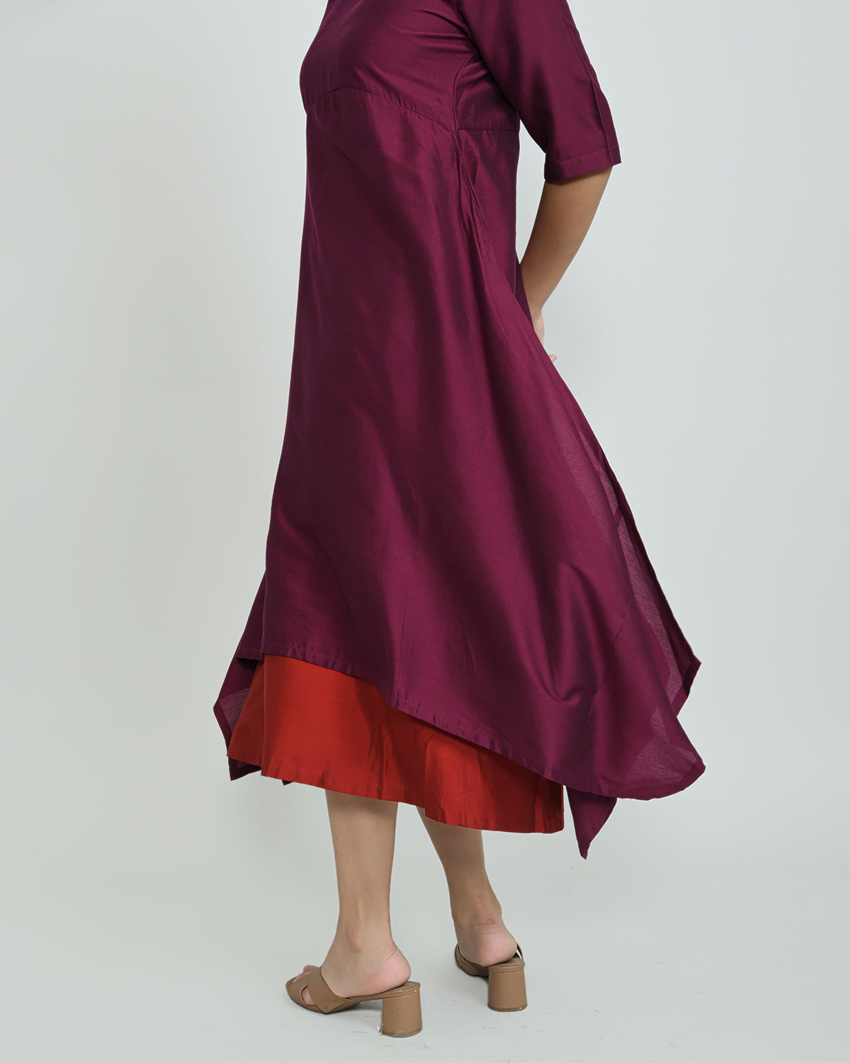 Burgandy Luxe Handkerchief Dress