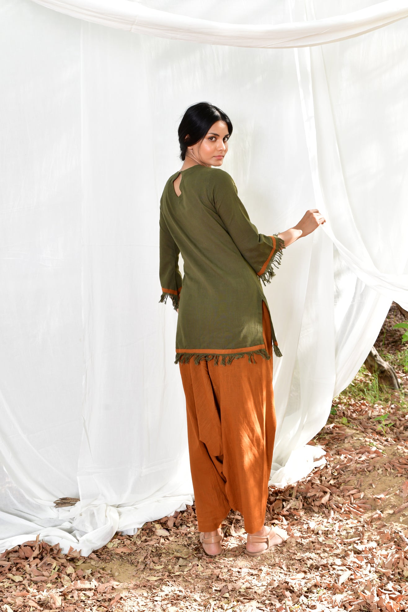 Mustard Army Green Sufi Uns Co ord Set