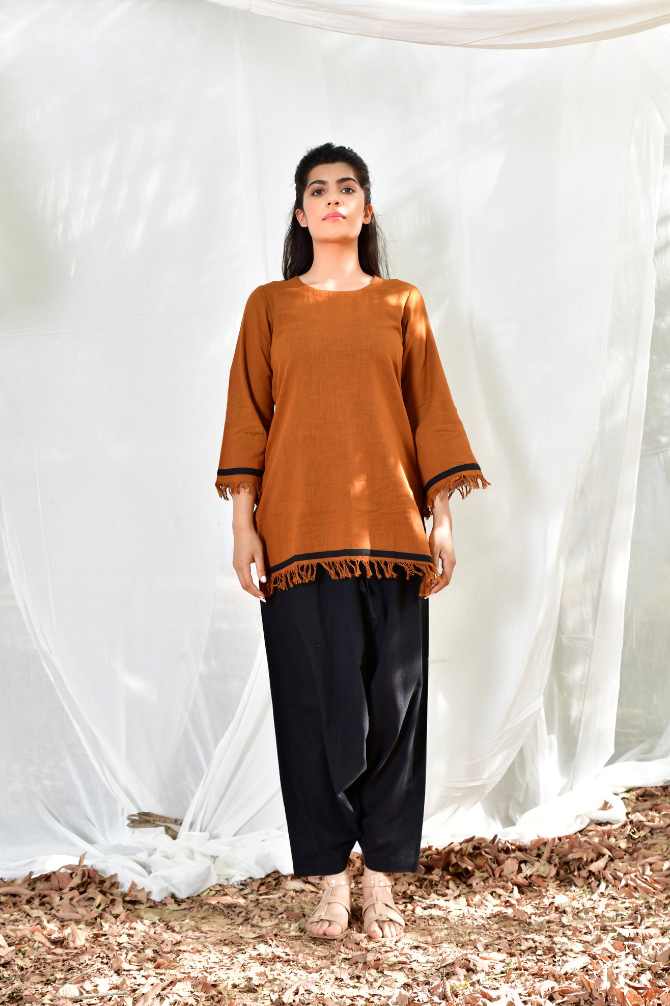 Mustard Black Sufi Uns Co ord set