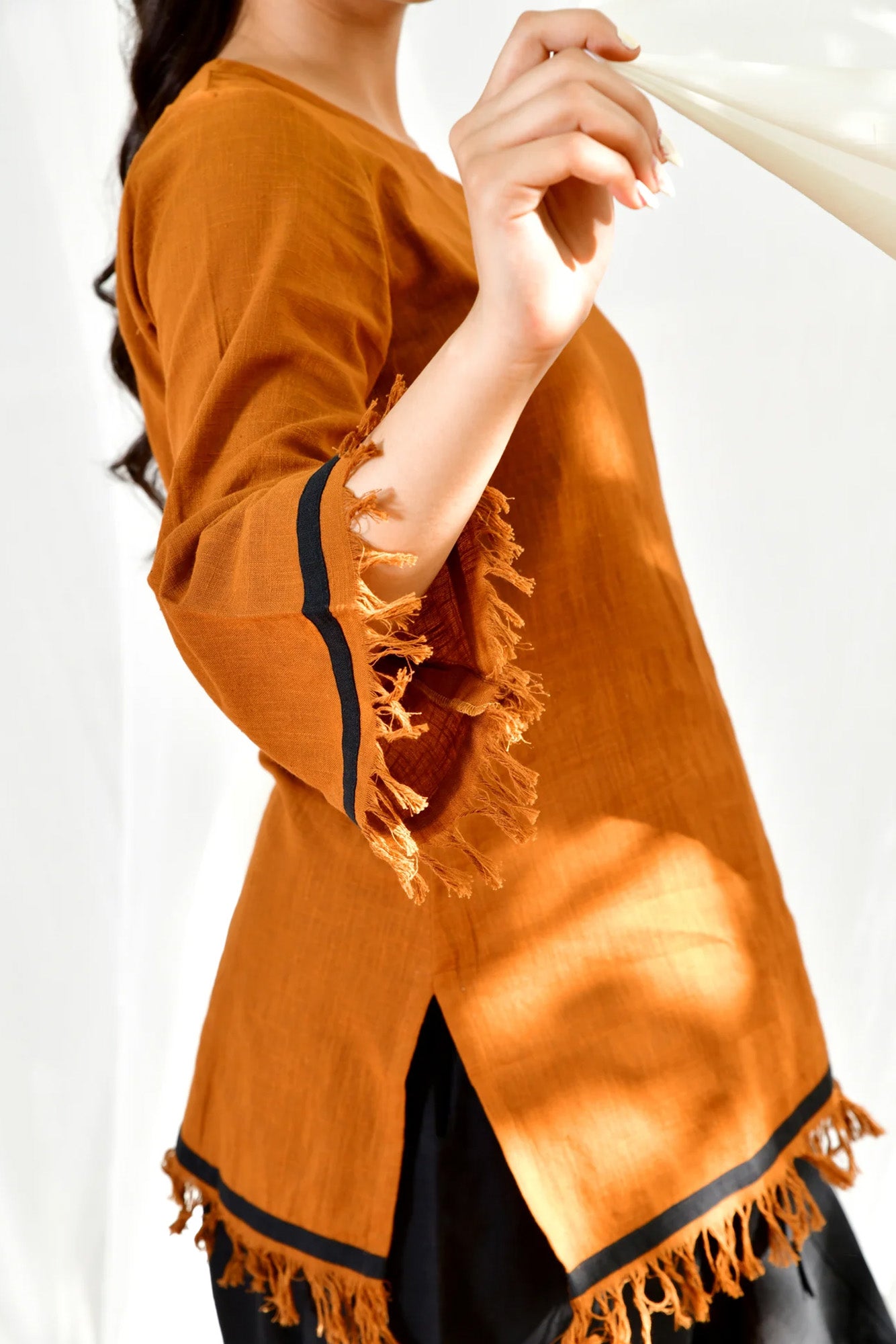 Mustard Black Sufi Uns Co ord set