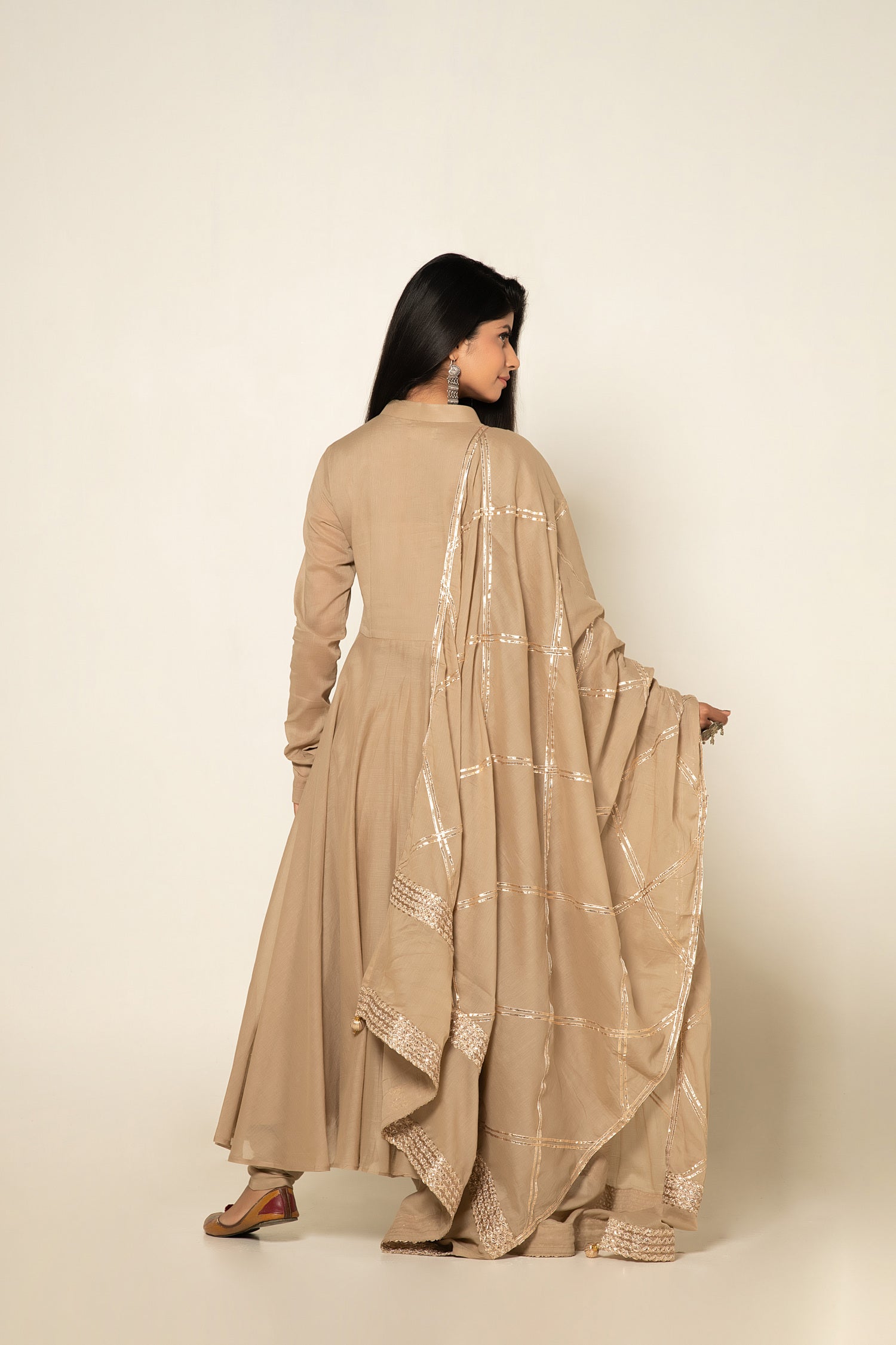 DHARA PAAVNI ANARKALI SUIT - BEIGE