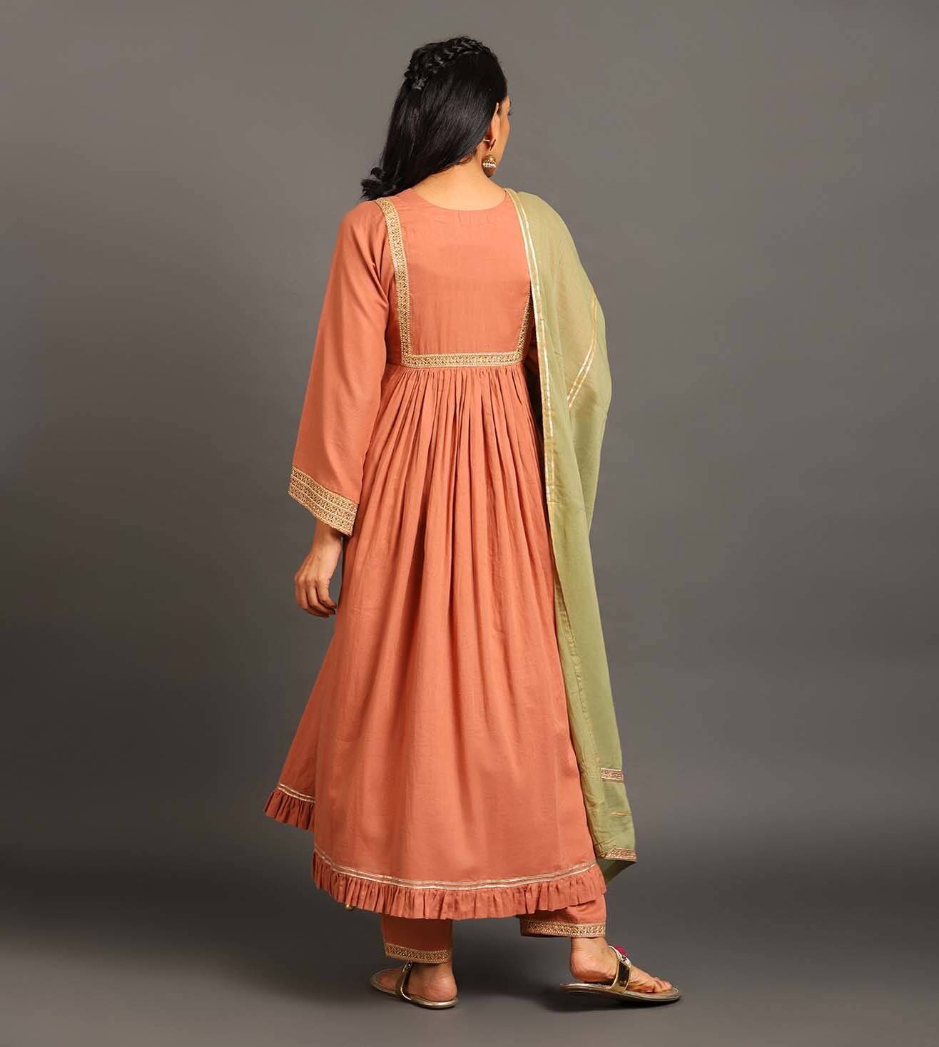 Rust Haseena Kurta Set