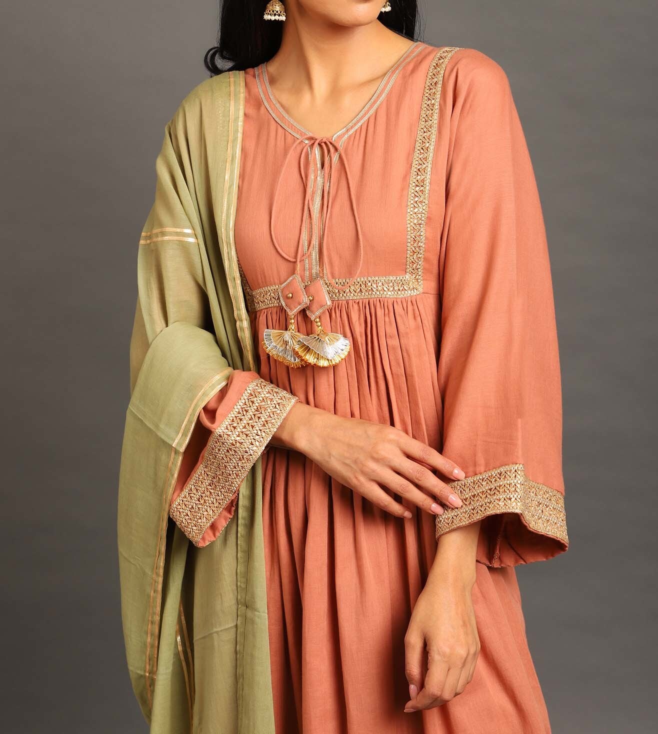 Rust Haseena Kurta Set