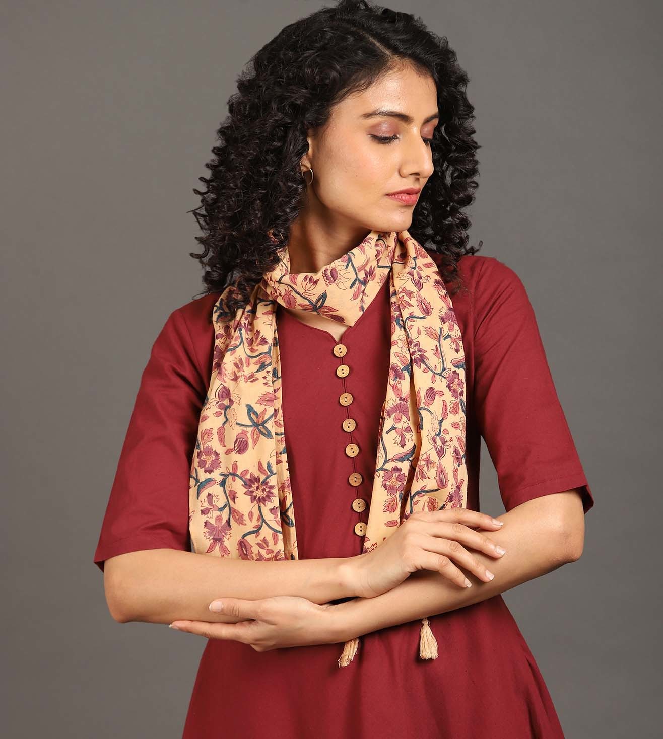 Maroon Happy Days Long Double Layered Dress