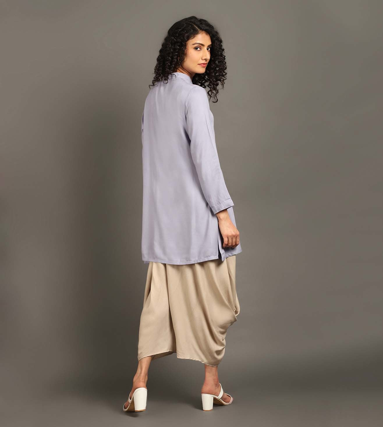 Powder Blue Beige Sufi Saga Co ord Set