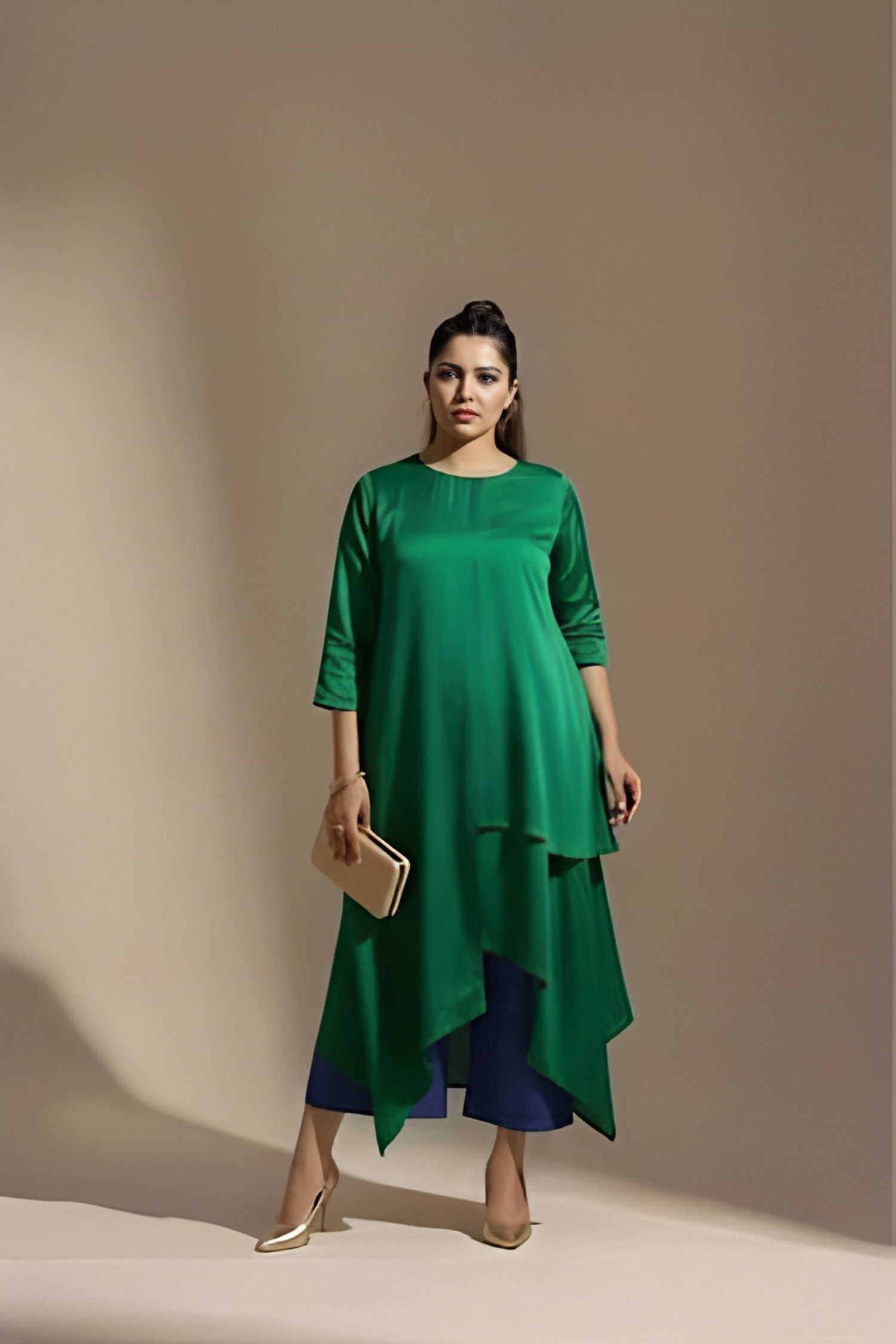 Emerald Cascade Kurta Set
