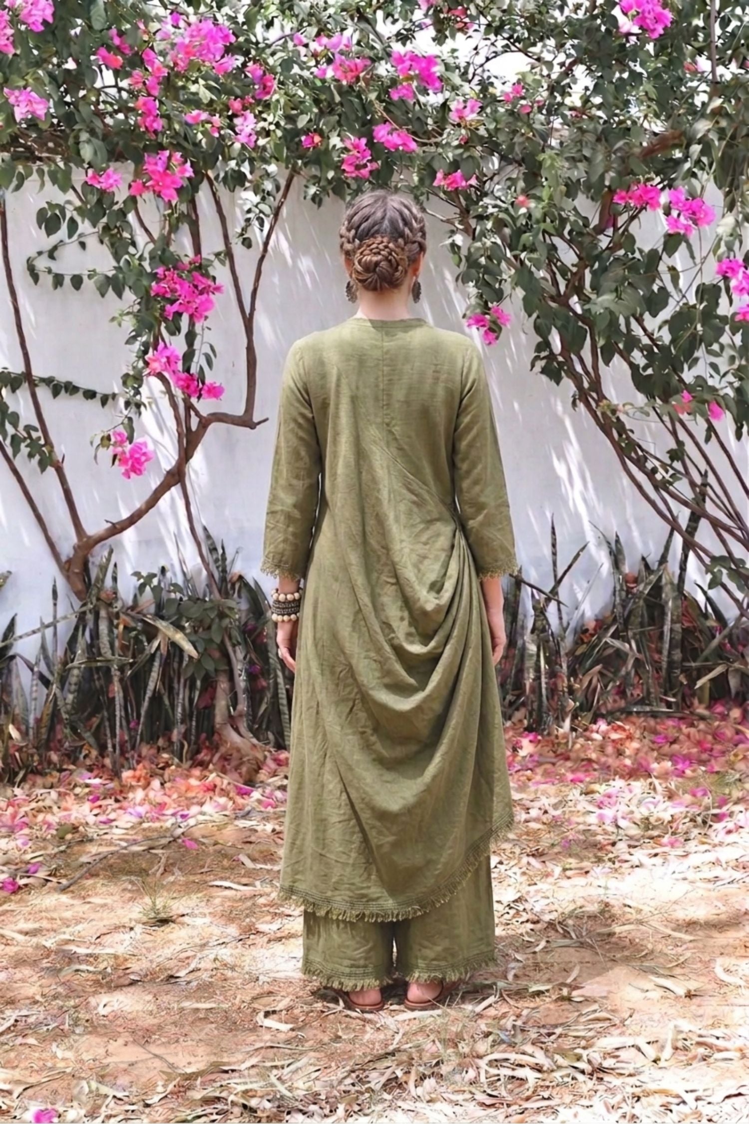 Green Sufi Drape Co-ord Set
