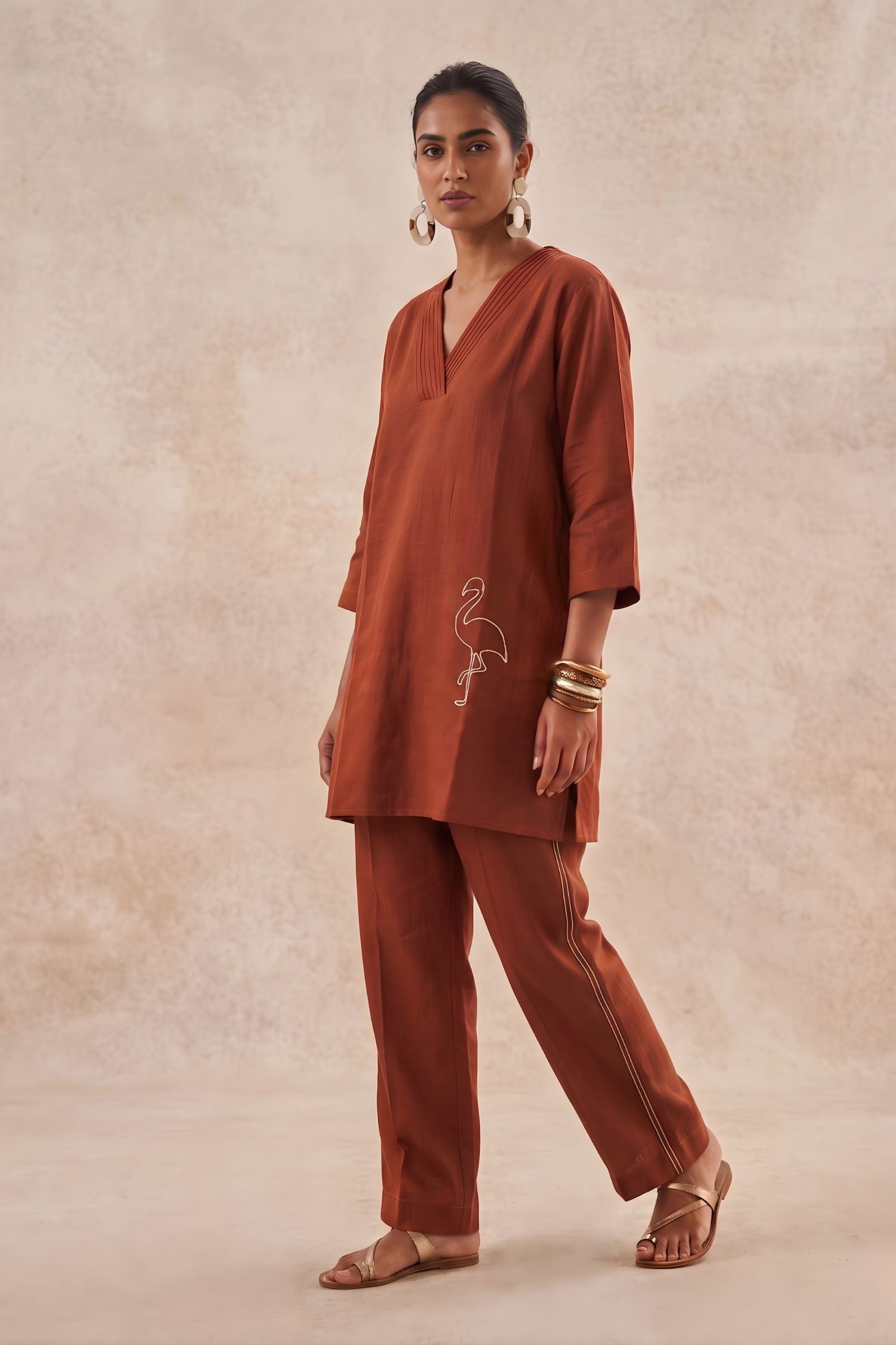 Rust Flamingo Co-ord Set