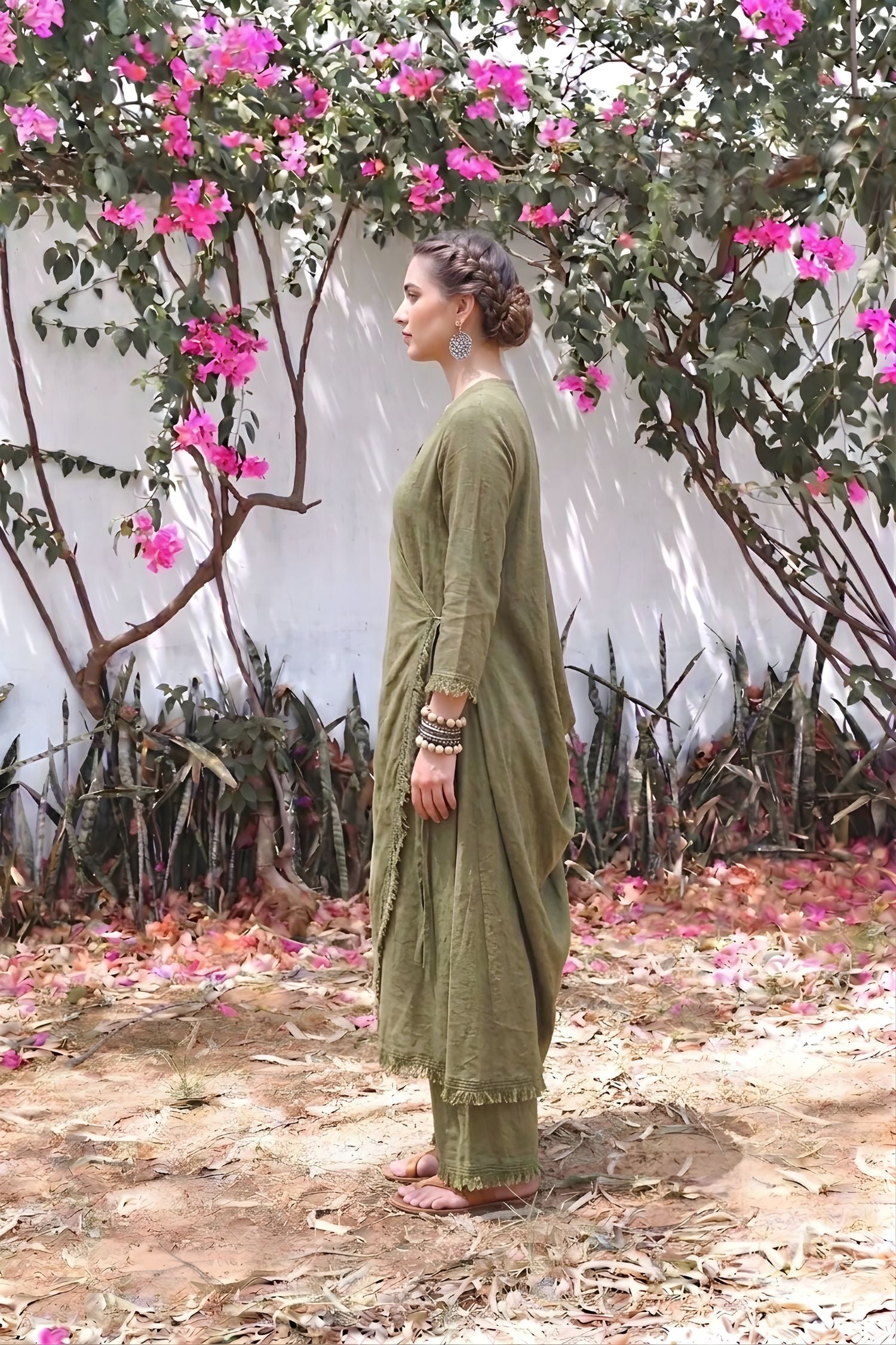 Green Sufi Drape Co-ord Set