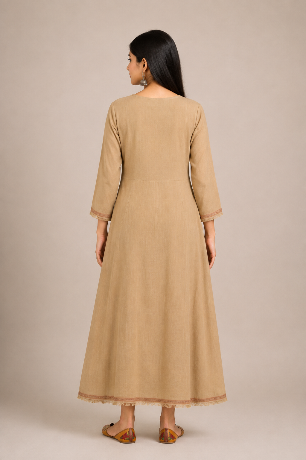 Beige Sufi Aza Boho Dress