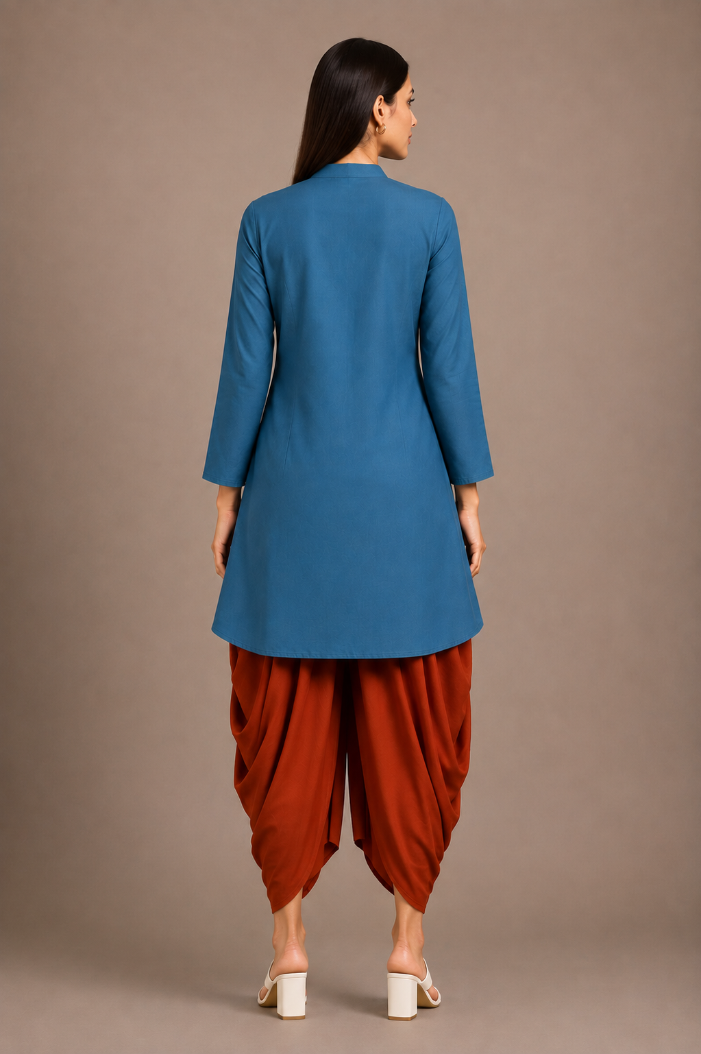 Teal Blue Sufi Saga Co-ord Set