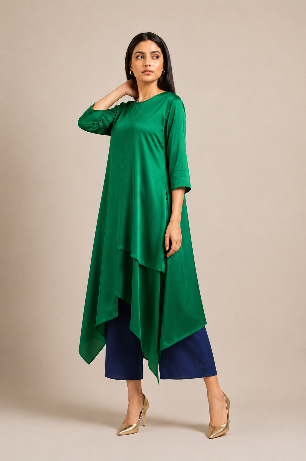 Emerald Cascade Kurta Set