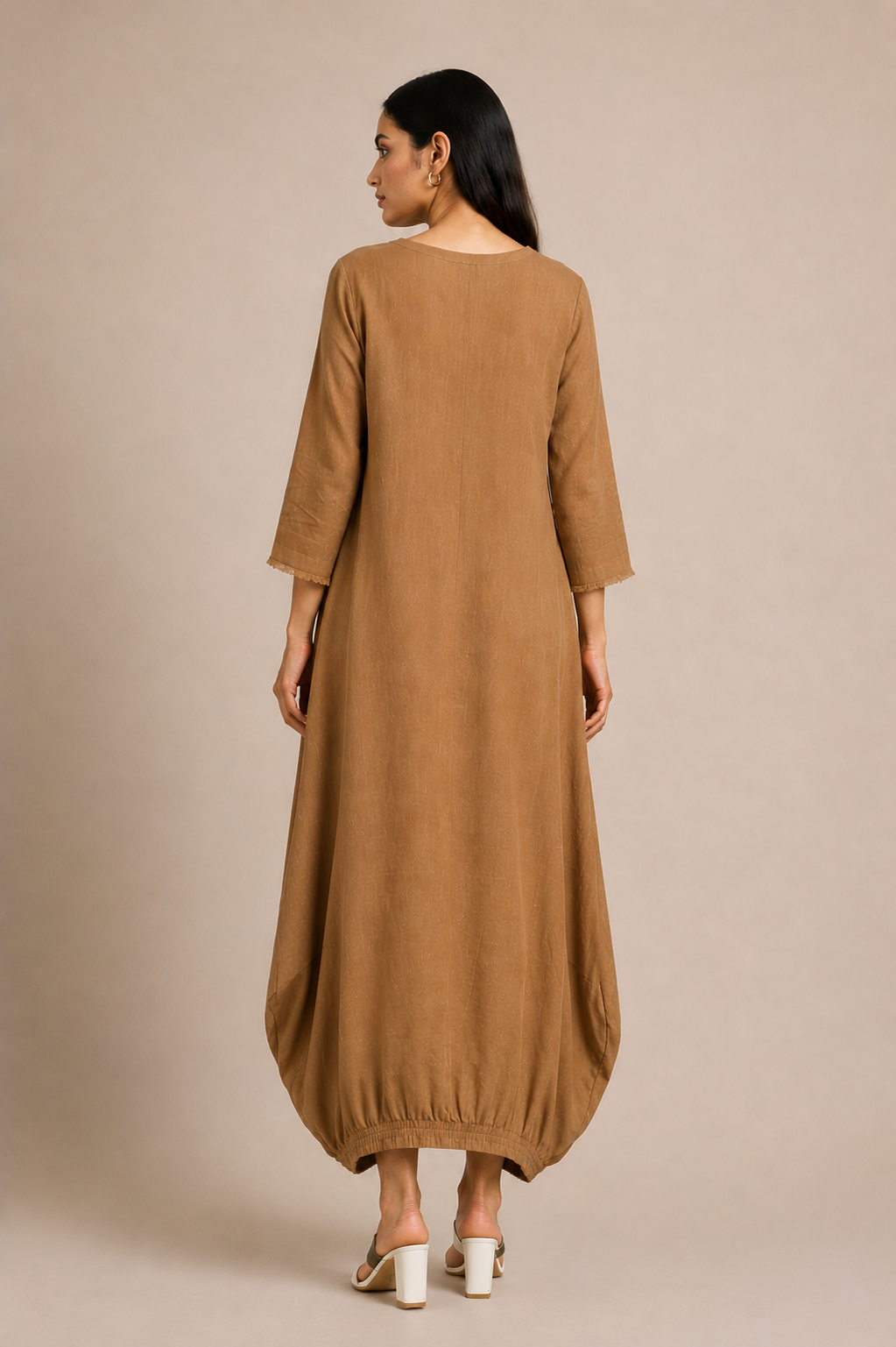 Sand Boho Balloon Dress