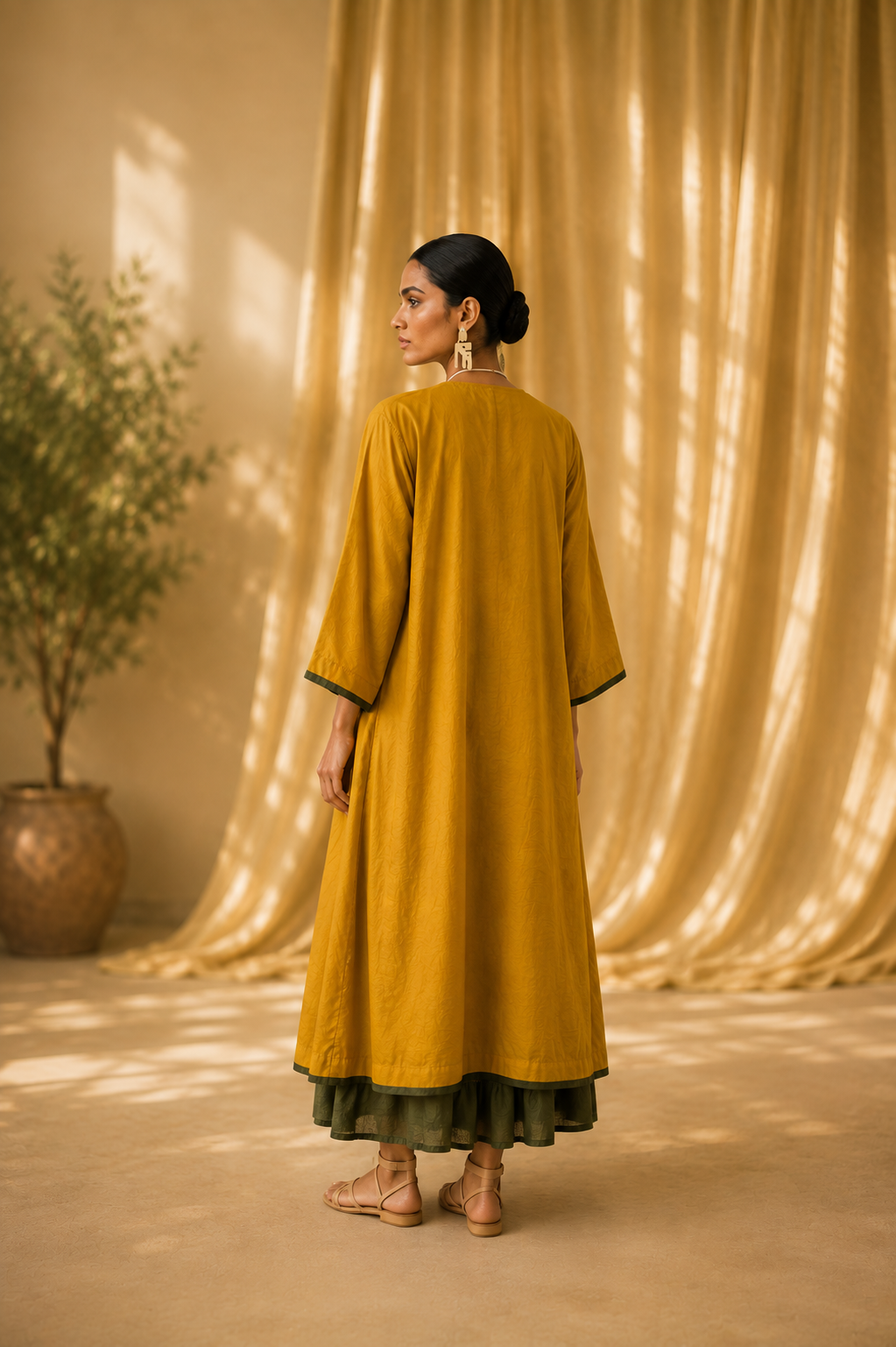 Mustard Sufi Faiz Co-ord Set