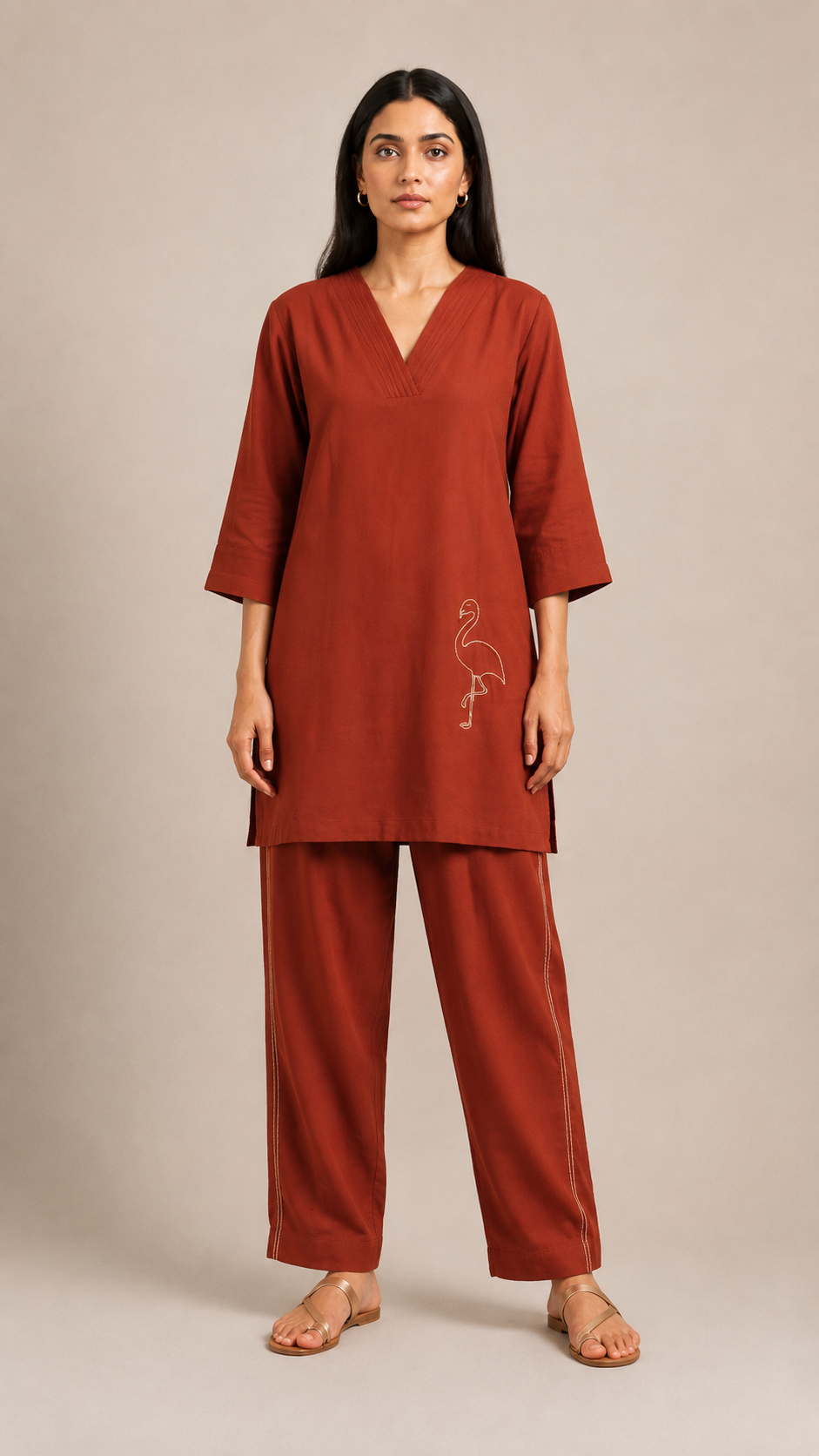 Rust Flamingo Co-ord Set
