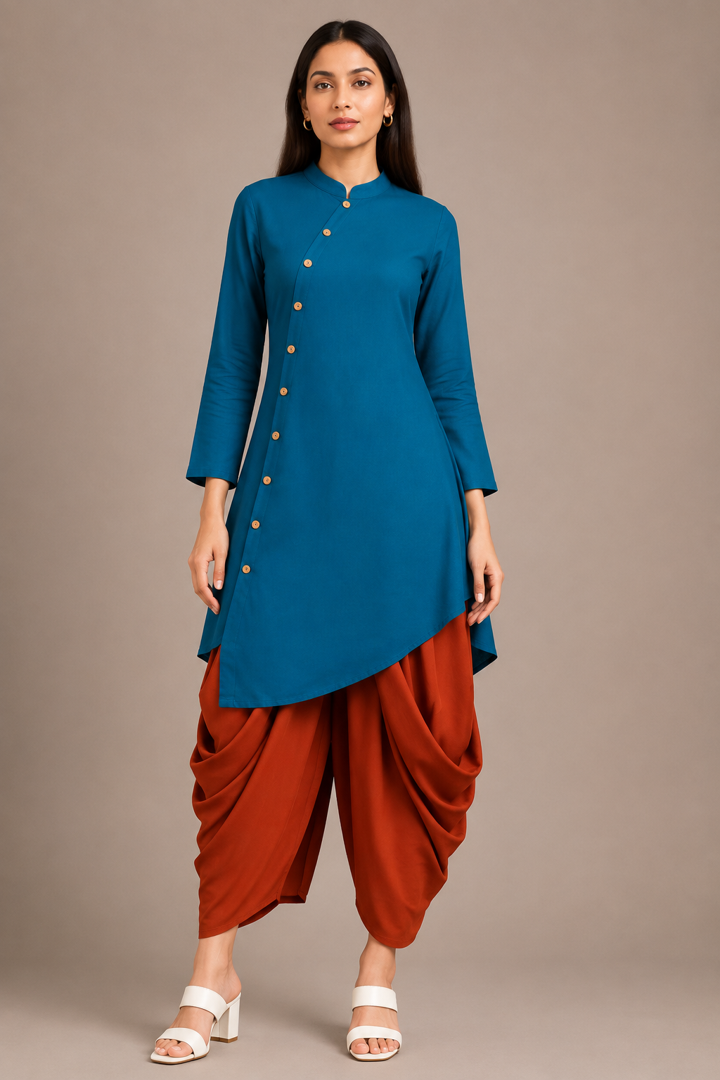 Teal Blue Sufi Saga Co-ord Set