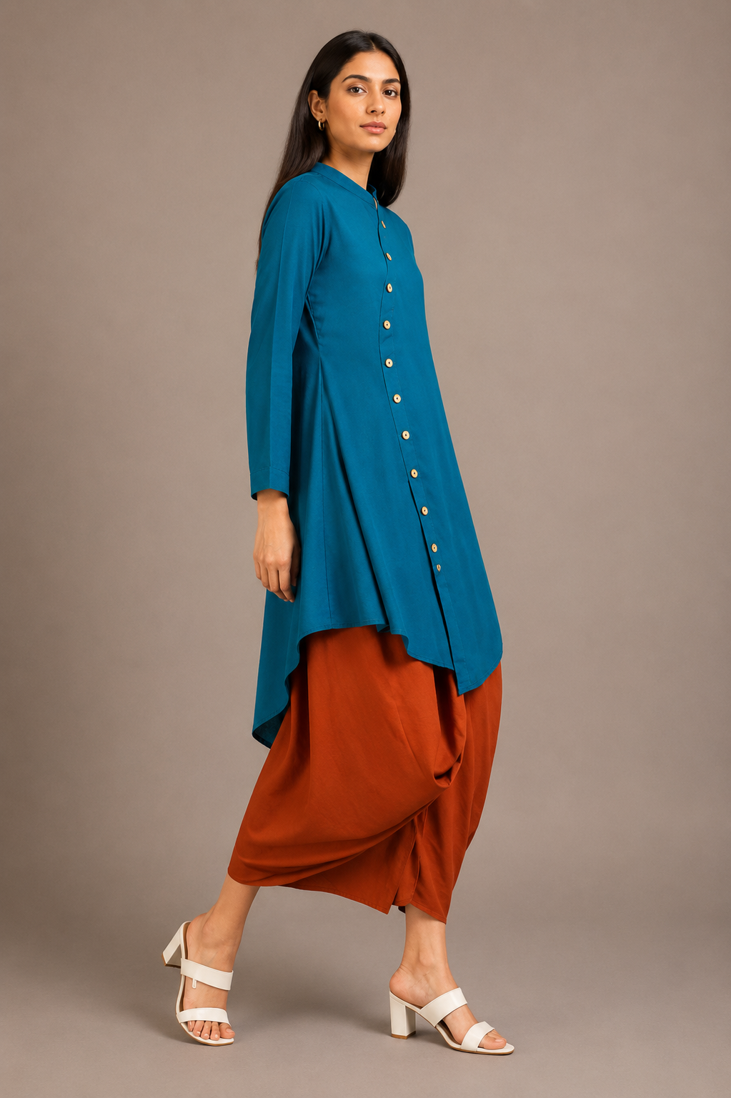 Teal Blue Sufi Saga Co-ord Set