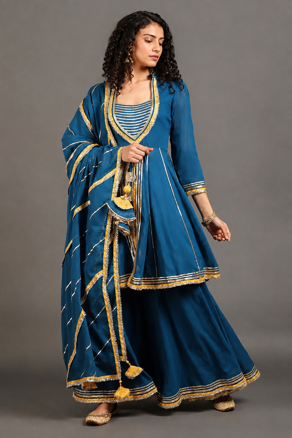 Casa Jodha Anarkali Sharara Set