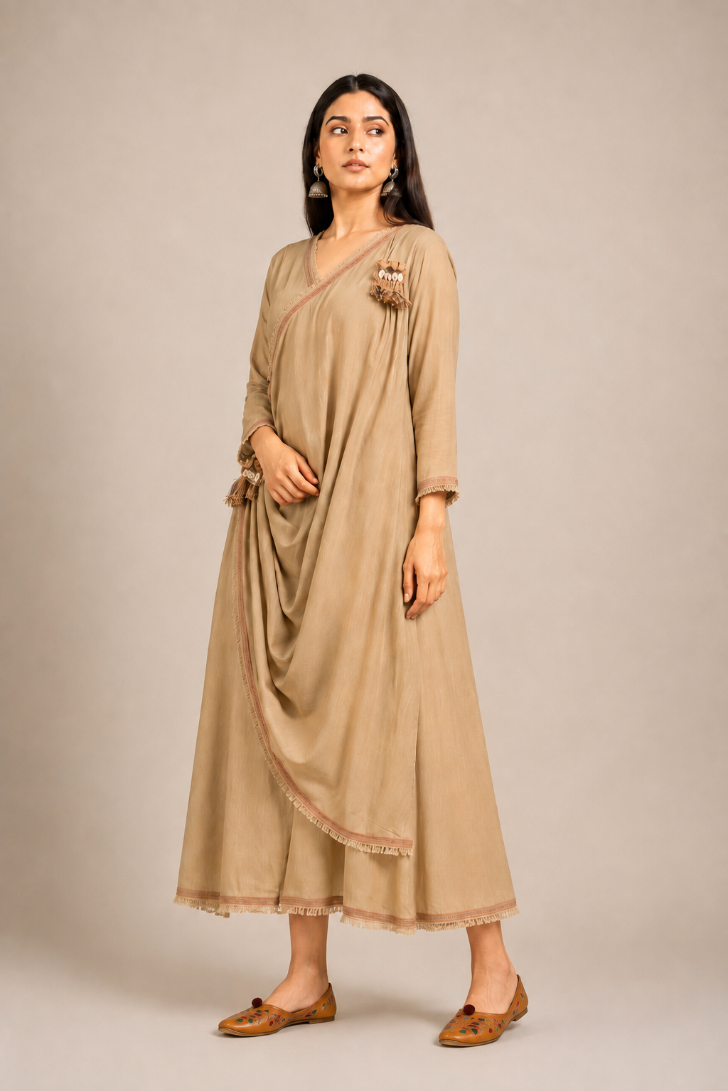 Beige Sufi Aza Boho Dress