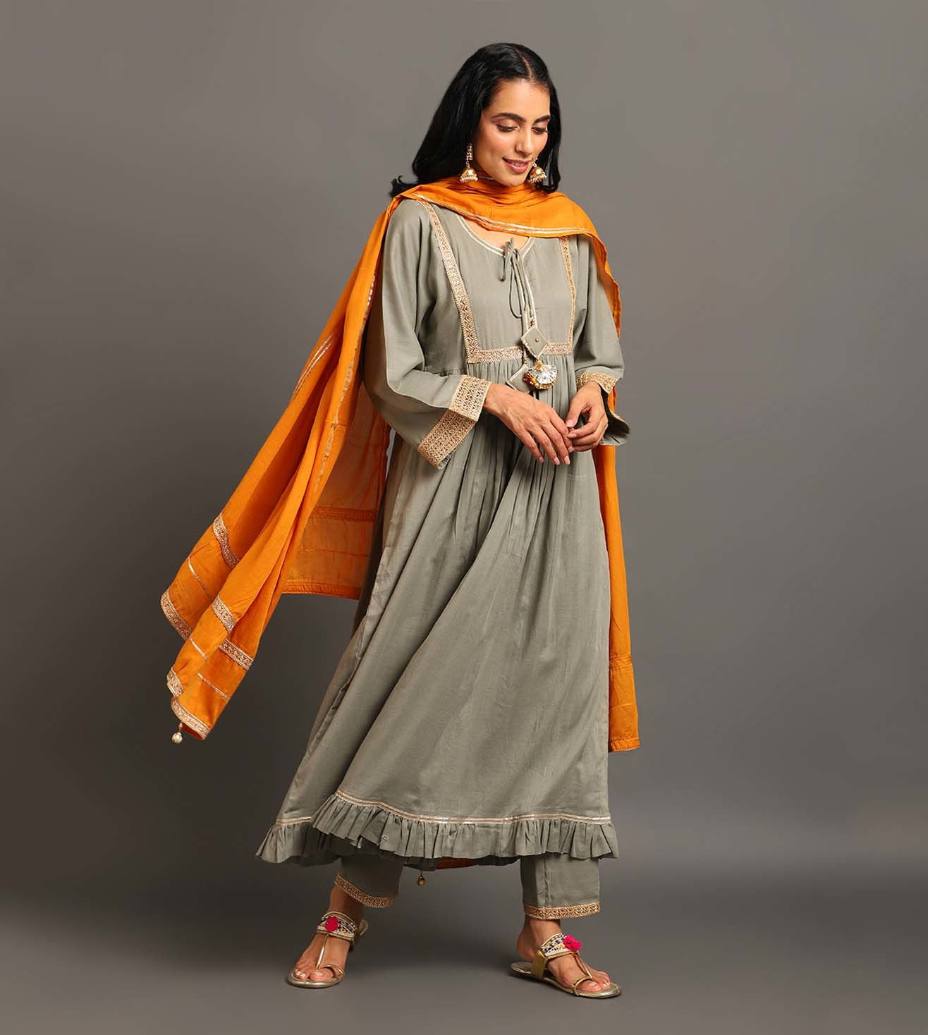 Grey Haseena Kurta Set