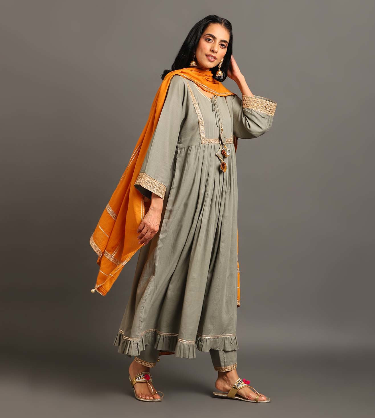 Grey Haseena Kurta Set