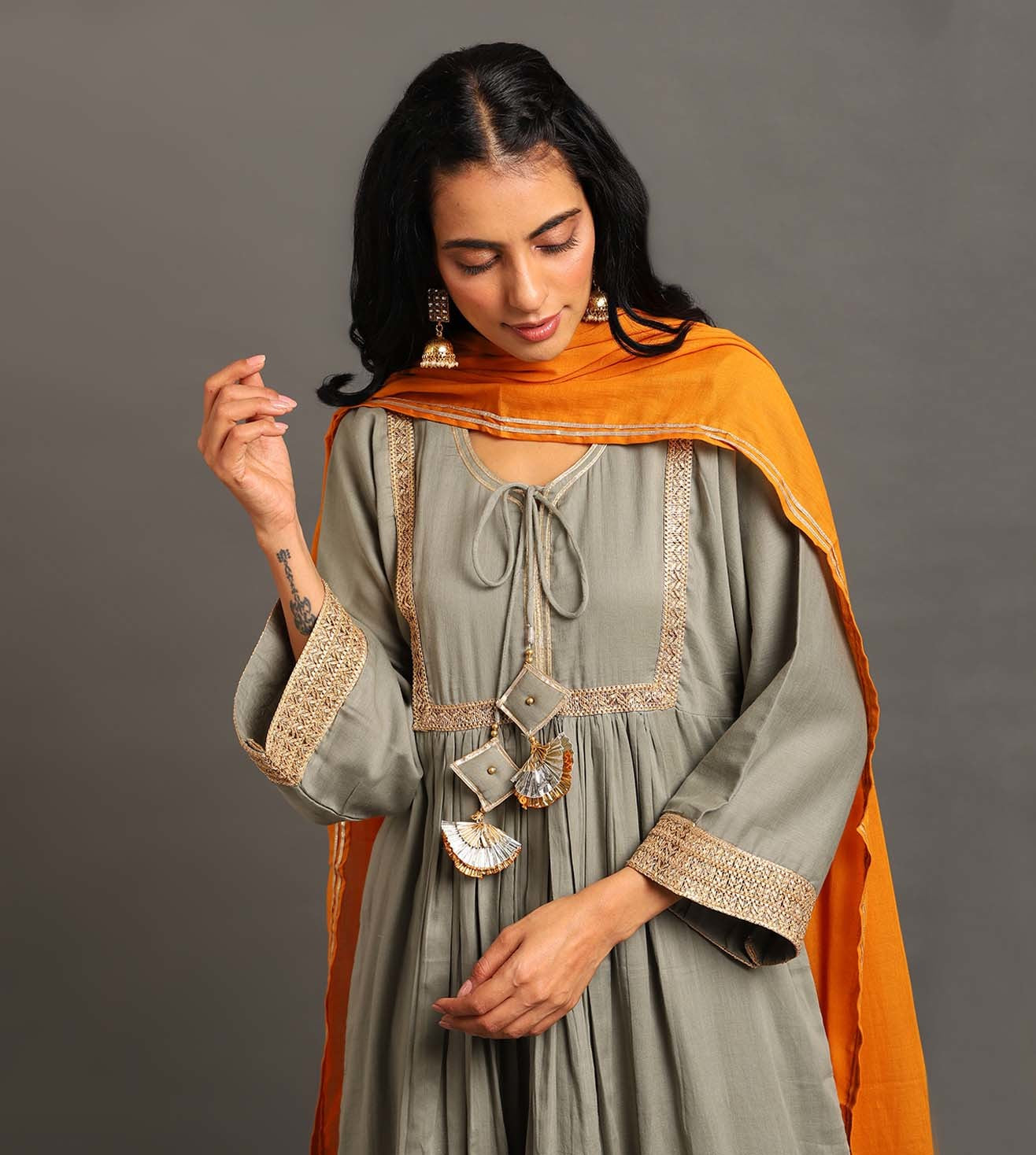 Grey Haseena Kurta Set